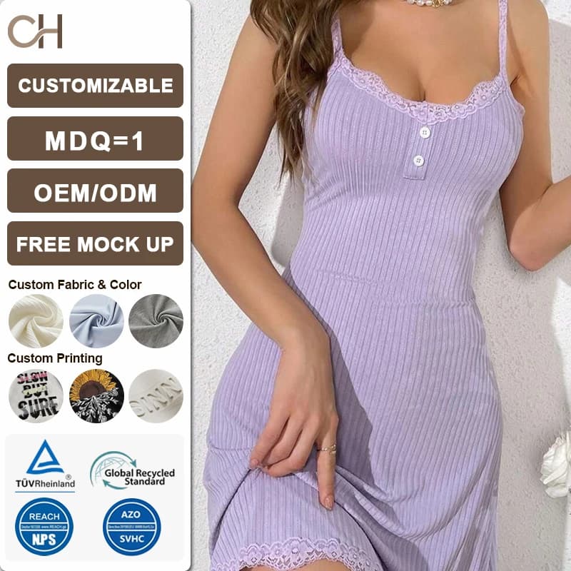 Anpassbares figurbetontes Damen-Minikleid mit Spitze und Streifen – Umweltfreundlich